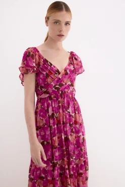Vestido largo romántico estampado floral