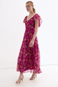 Vestido largo romántico estampado floral