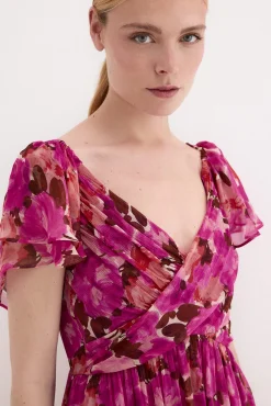 Vestido largo romántico estampado floral
