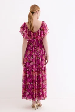 Vestido largo romántico estampado floral