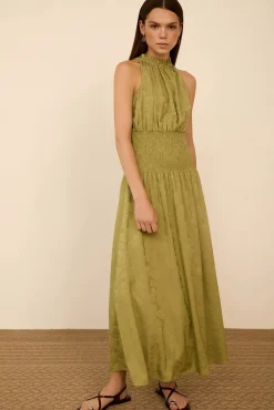 Vestido largo tejido jacquard