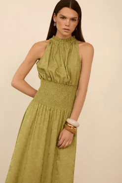 Vestido largo tejido jacquard
