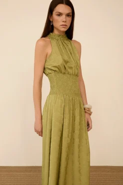 Vestido largo tejido jacquard