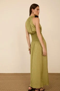 Vestido largo tejido jacquard