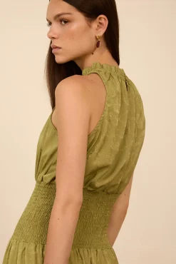 Vestido largo tejido jacquard