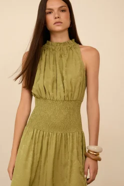 Vestido largo tejido jacquard