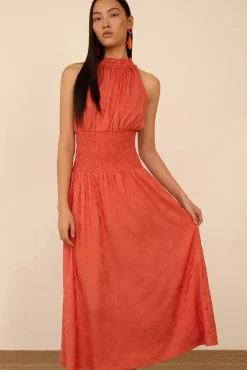 Vestido largo tejido jacquard