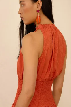 Vestido largo tejido jacquard