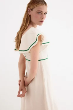 Vestido lino detalle contrastes