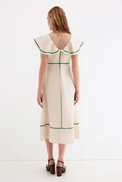 Vestido lino detalle contrastes
