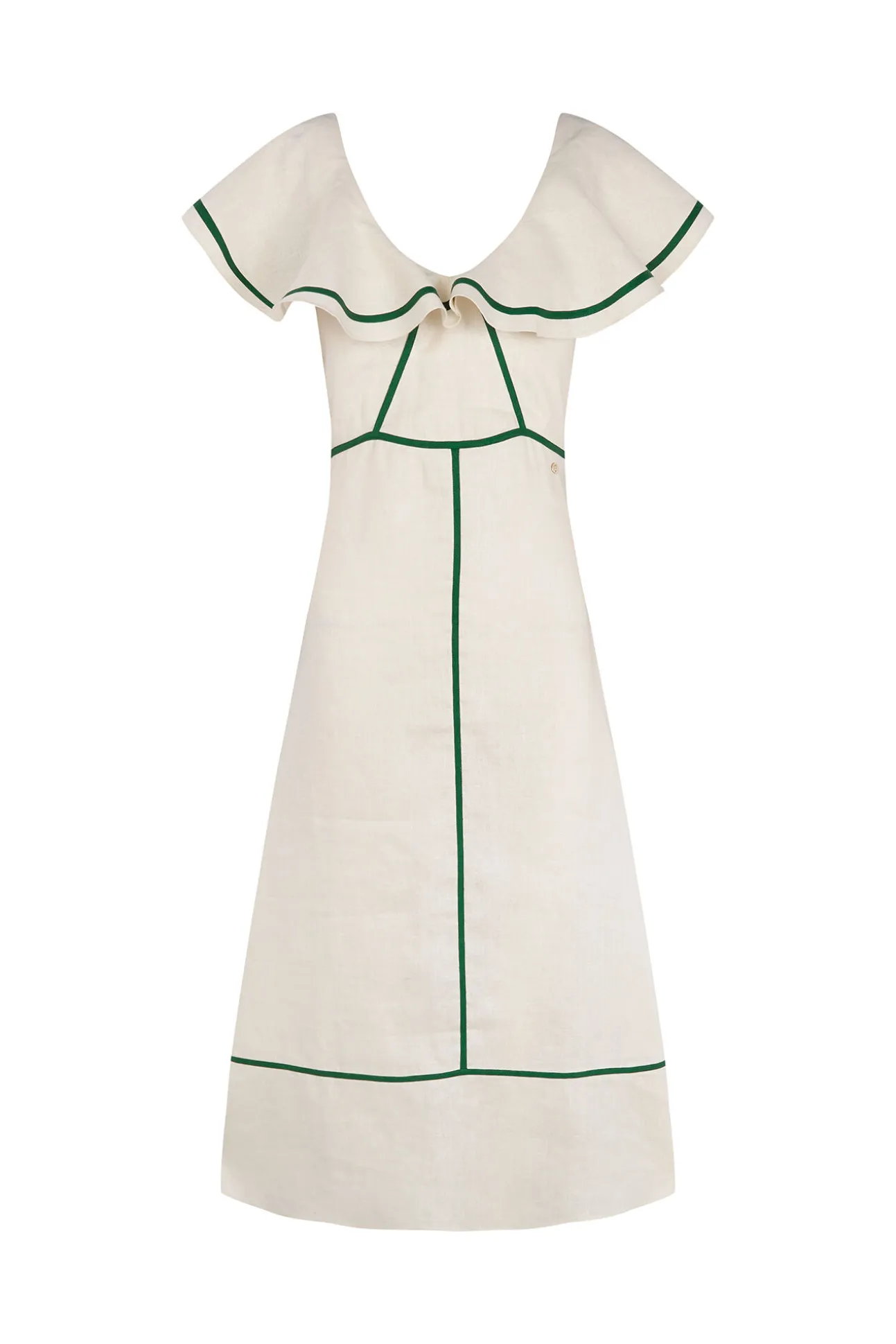 Vestido lino detalle contrastes
