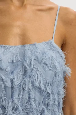 Vestido midi con tejido flecos