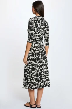 Vestido midi cuello de solapa