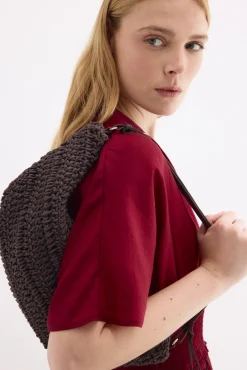 Vestido midi detalle frunces en cintura