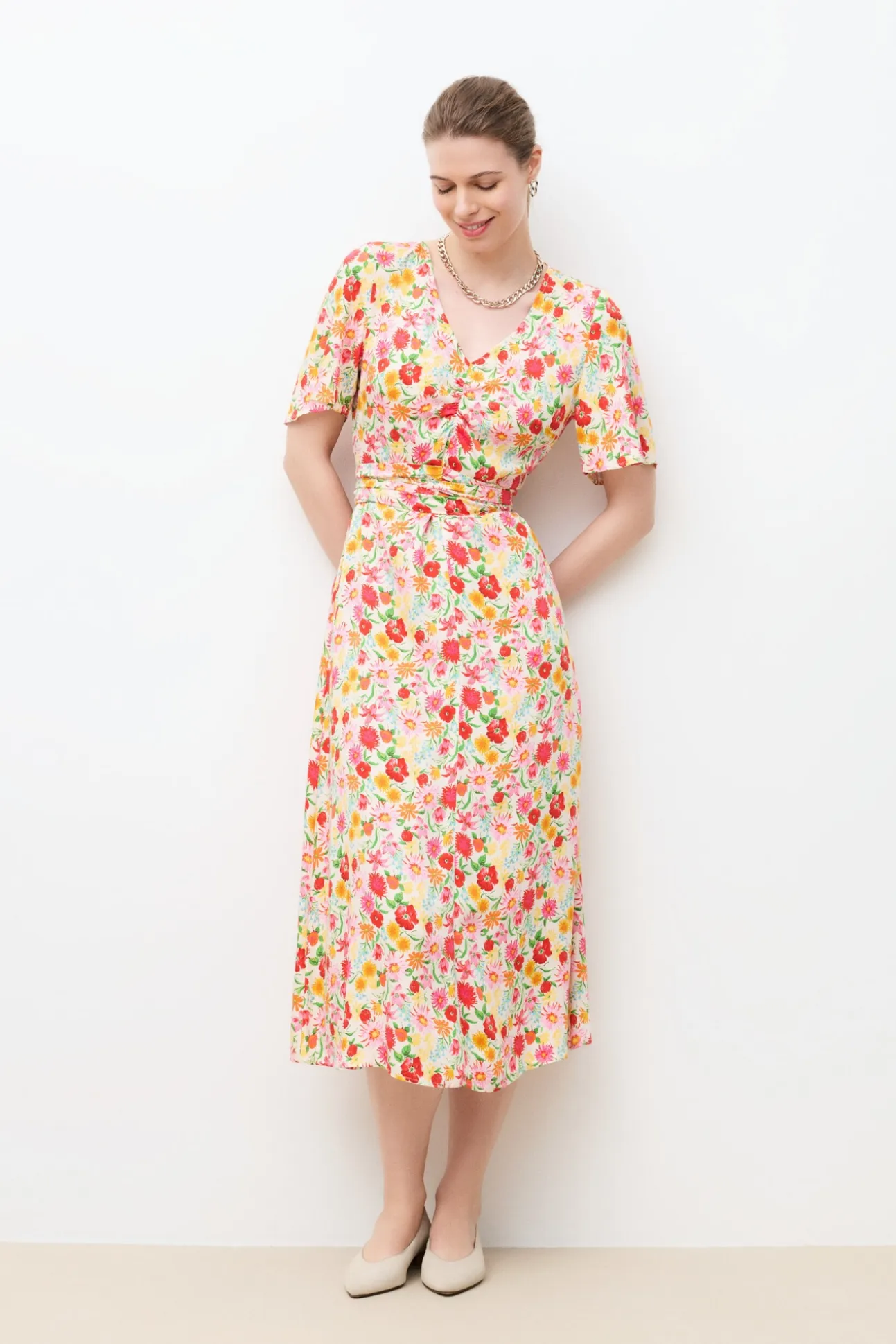 Vestido midi estampado