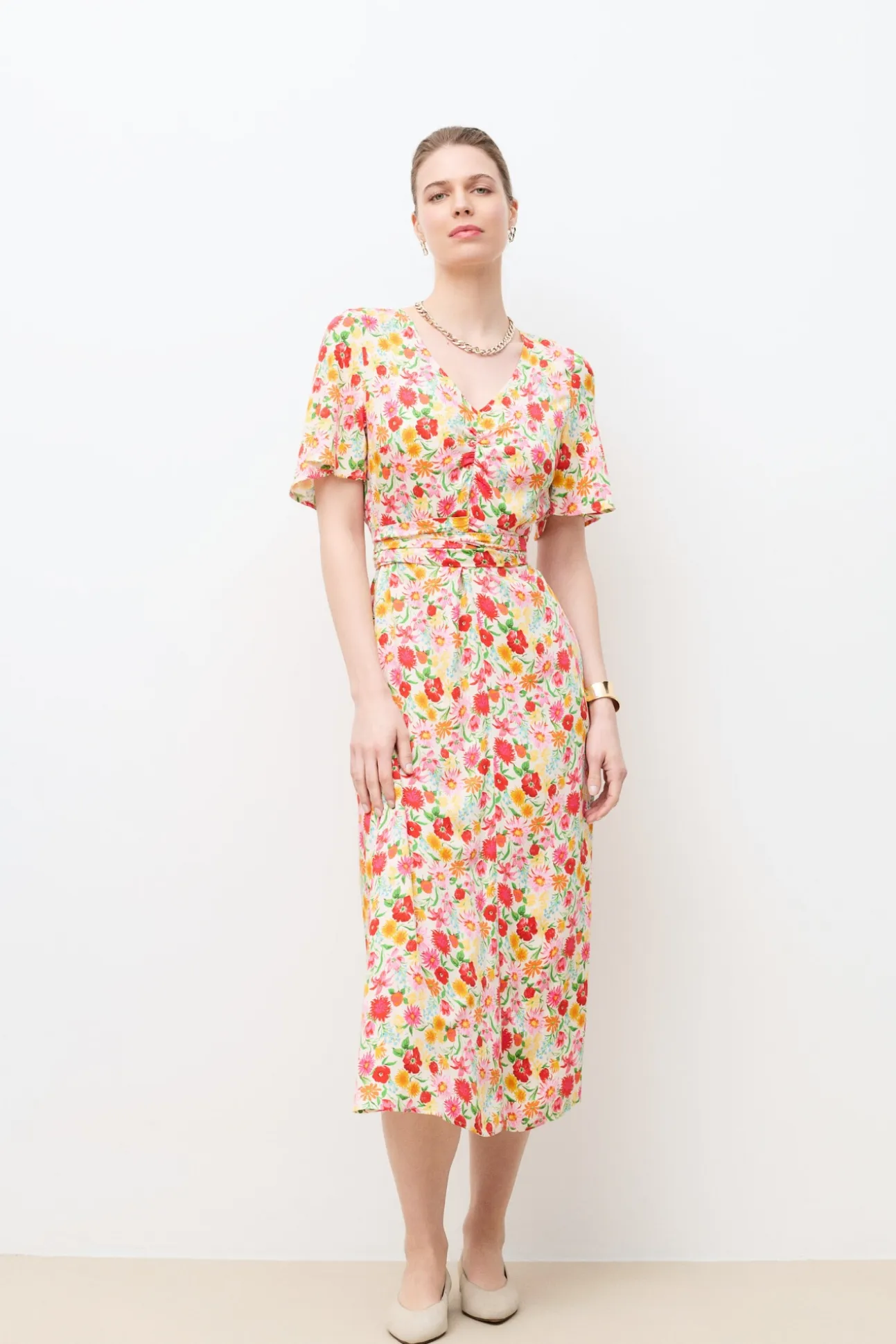 Vestido midi estampado