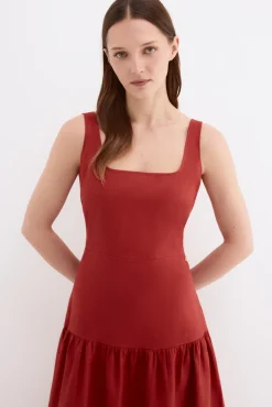 Vestido midi lino