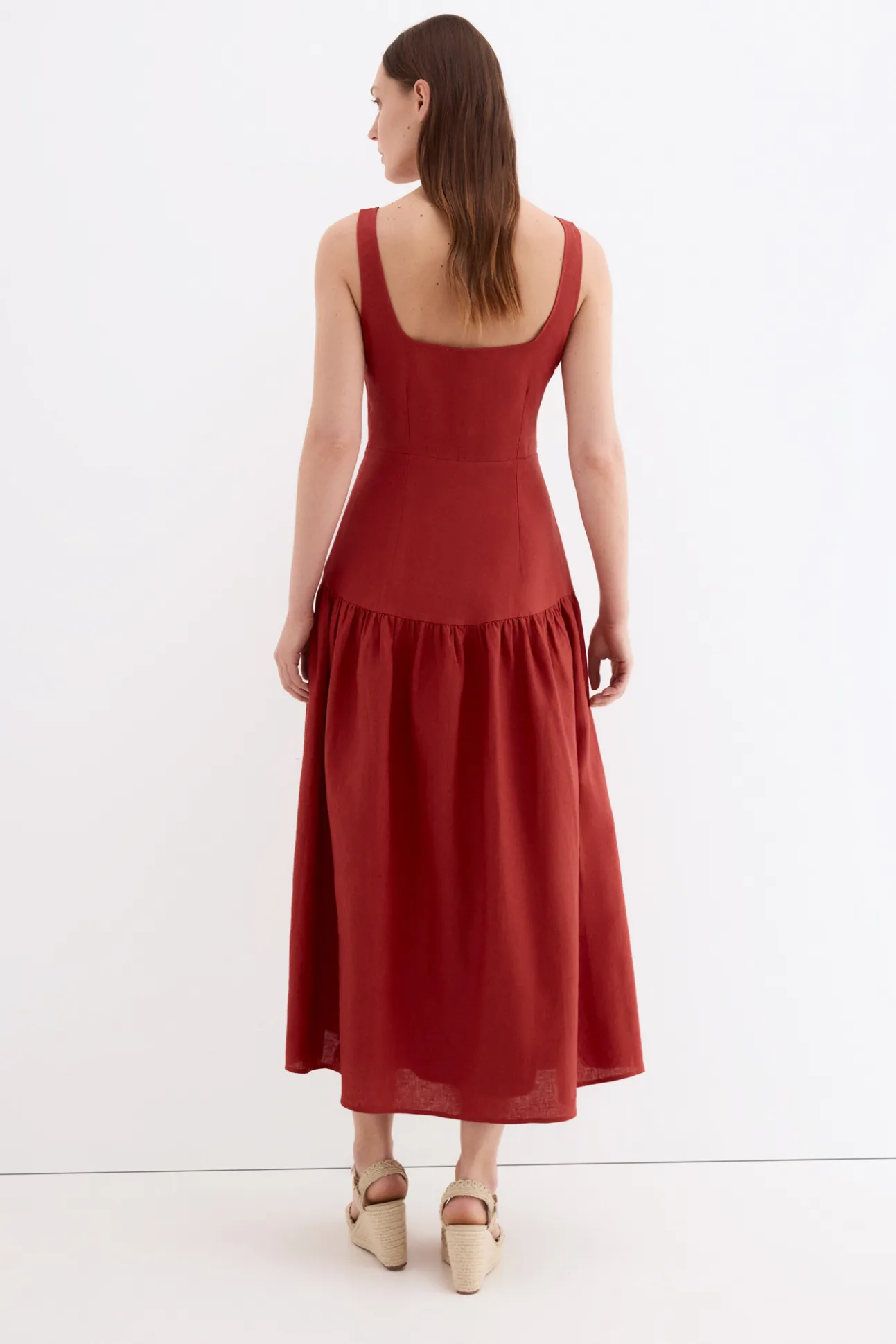 Vestido midi lino