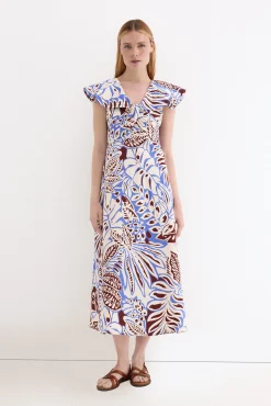 Vestido midi volantes