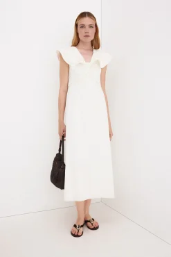 Vestido midi volantes