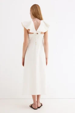 Vestido midi volantes