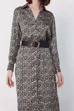 Vestido satinado camisero