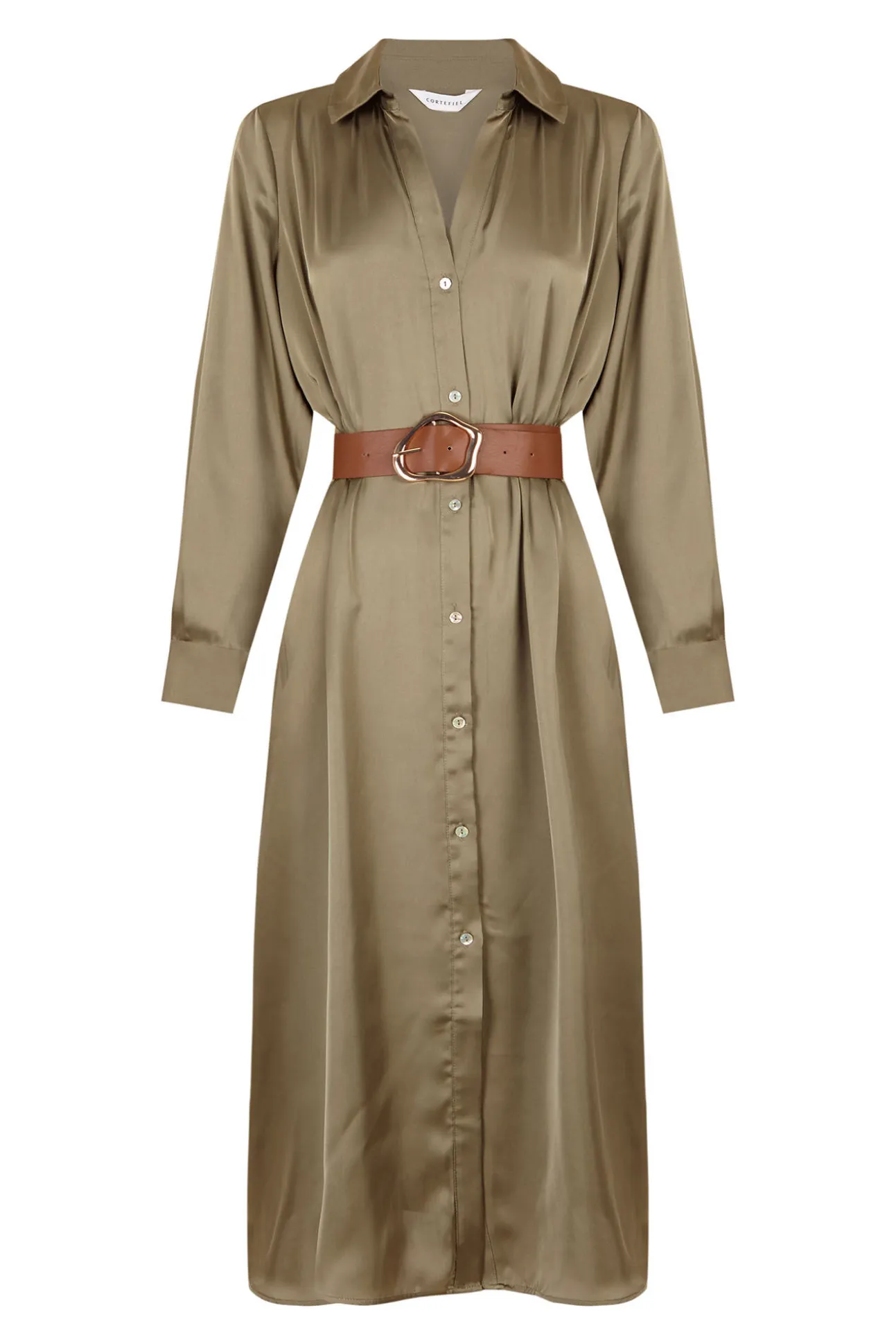 Vestido satinado camisero